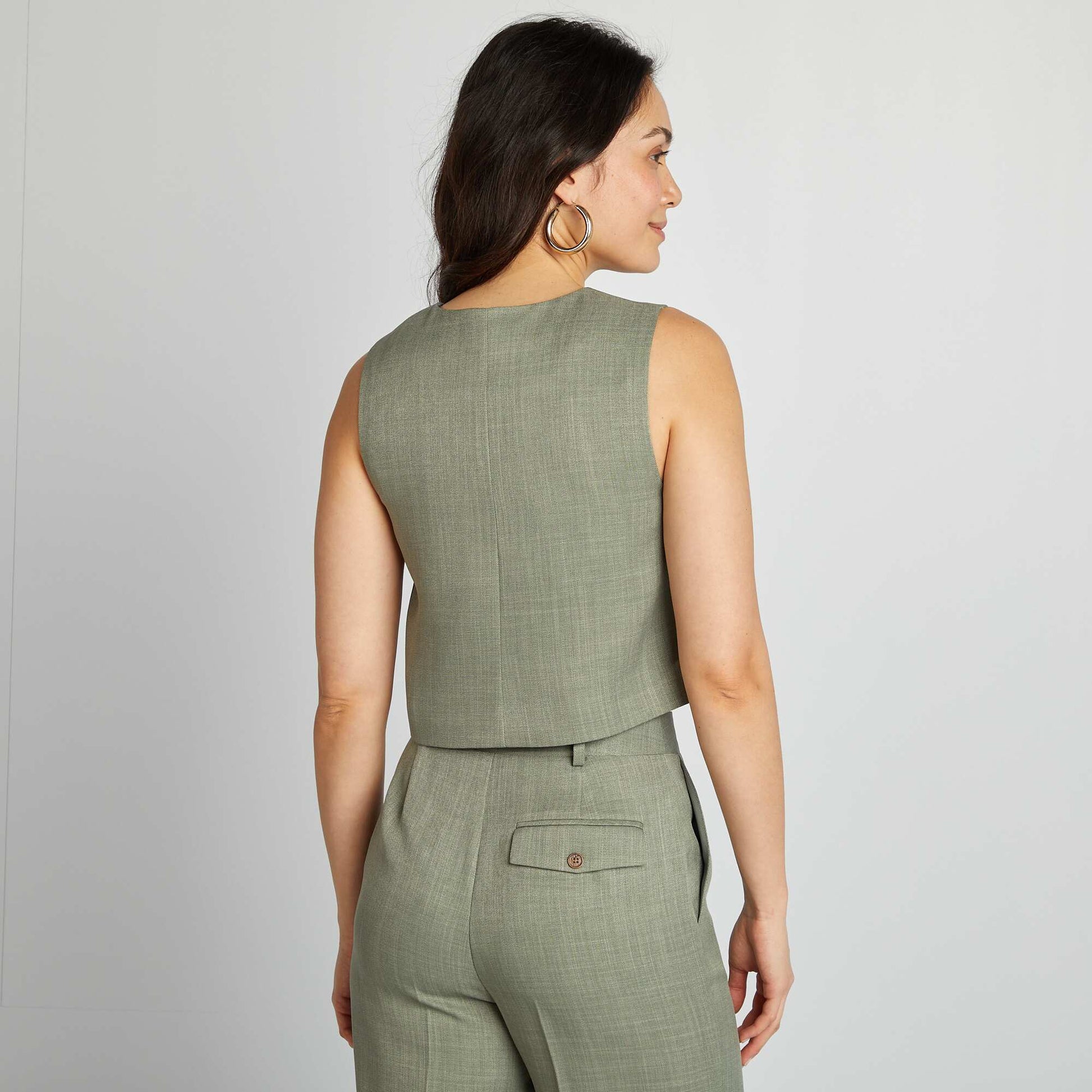 Blouse sans manches avec boutons VERT