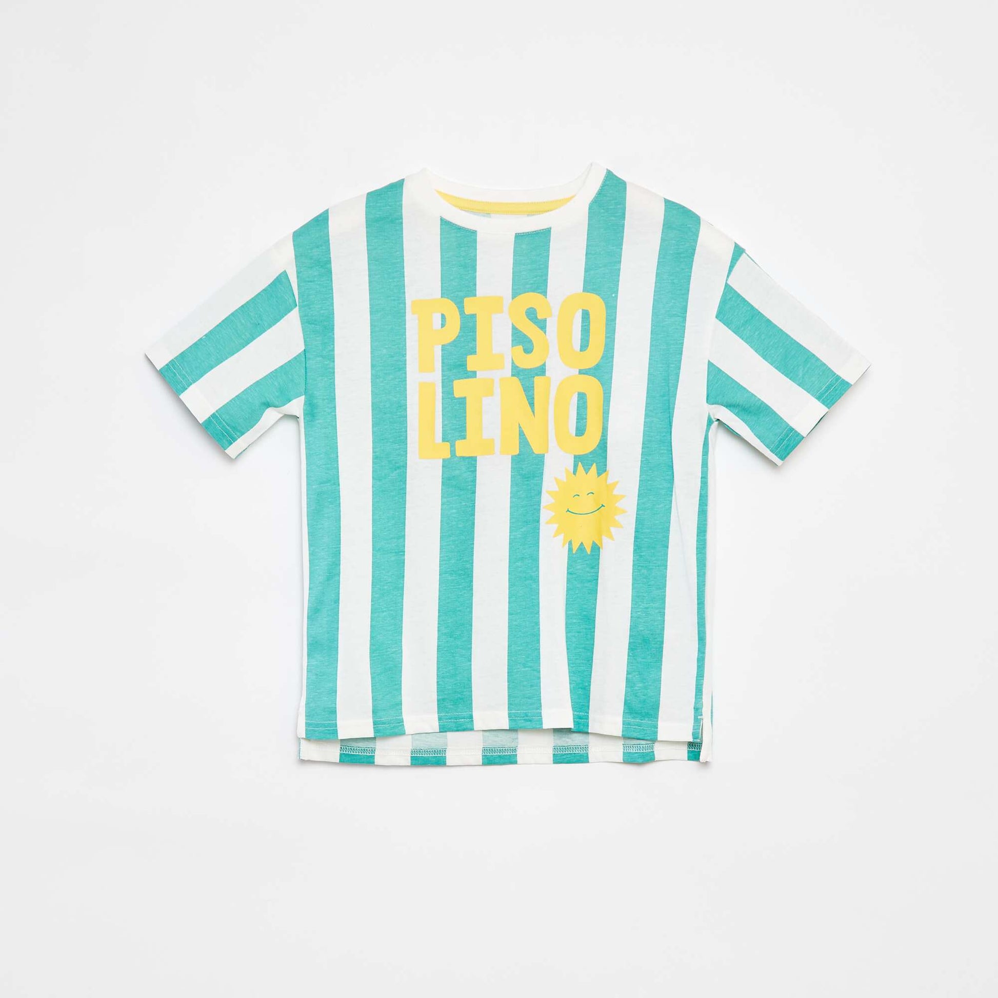 T-shirts loose imprimé manches courtes - Dos rallongé VERT
