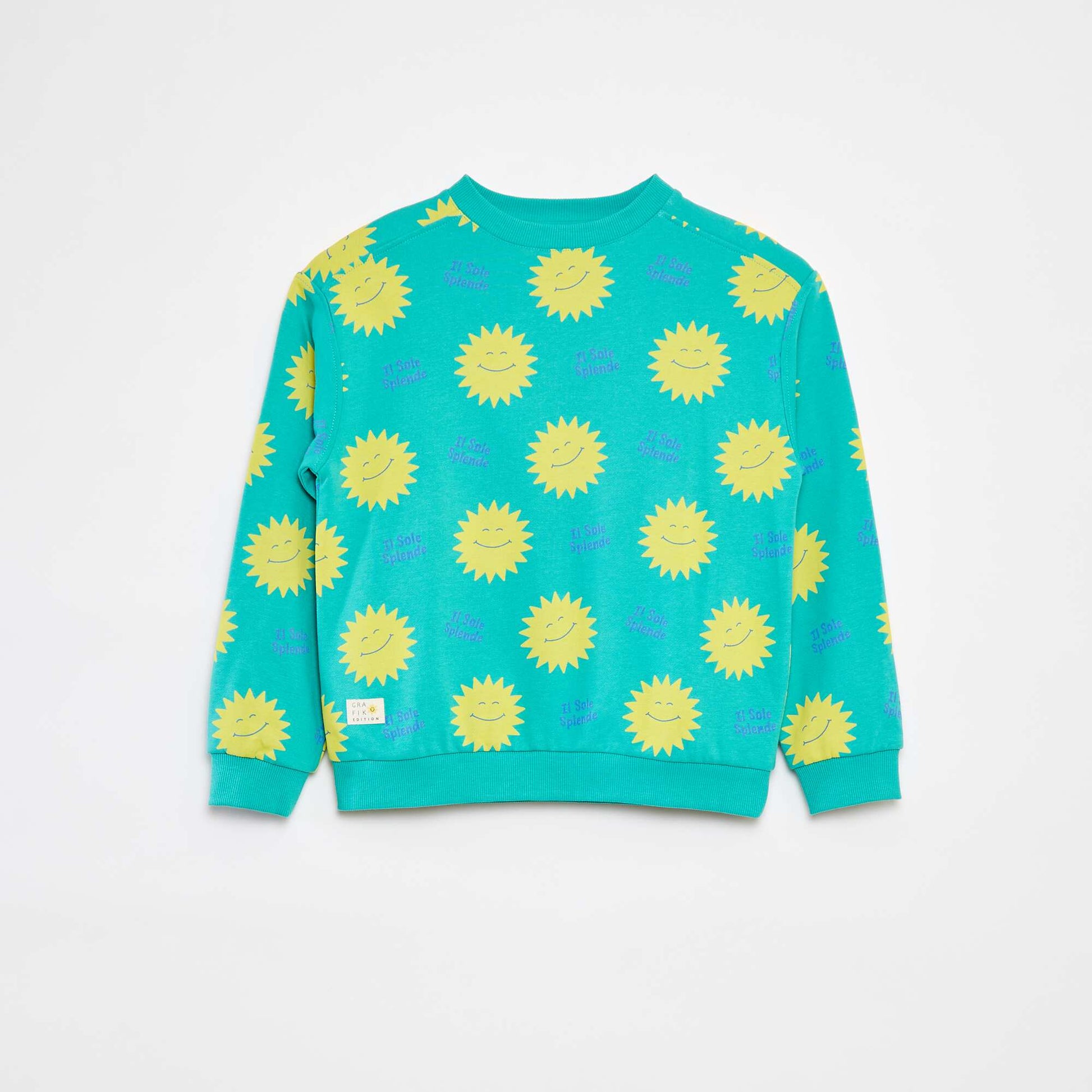 Sweat en molleton léger à motif VERT
