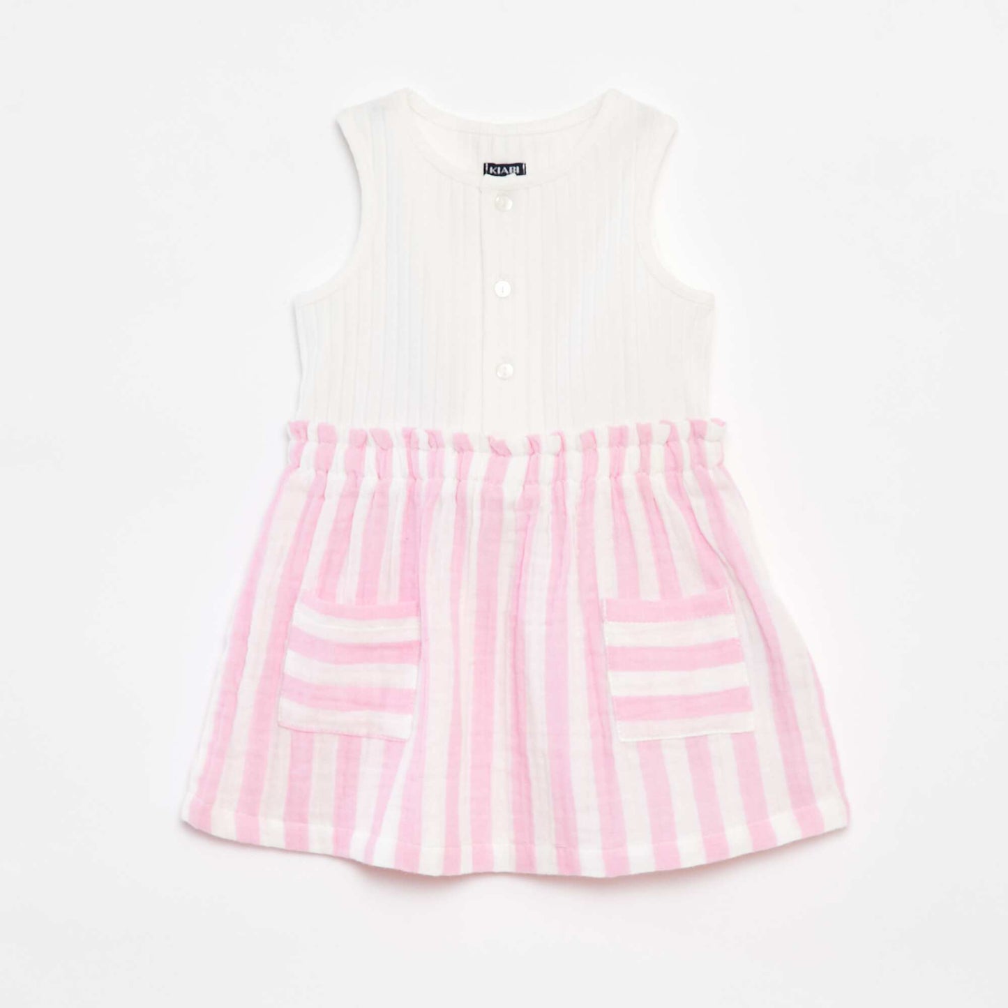 Robe sans manches rayée ROSE