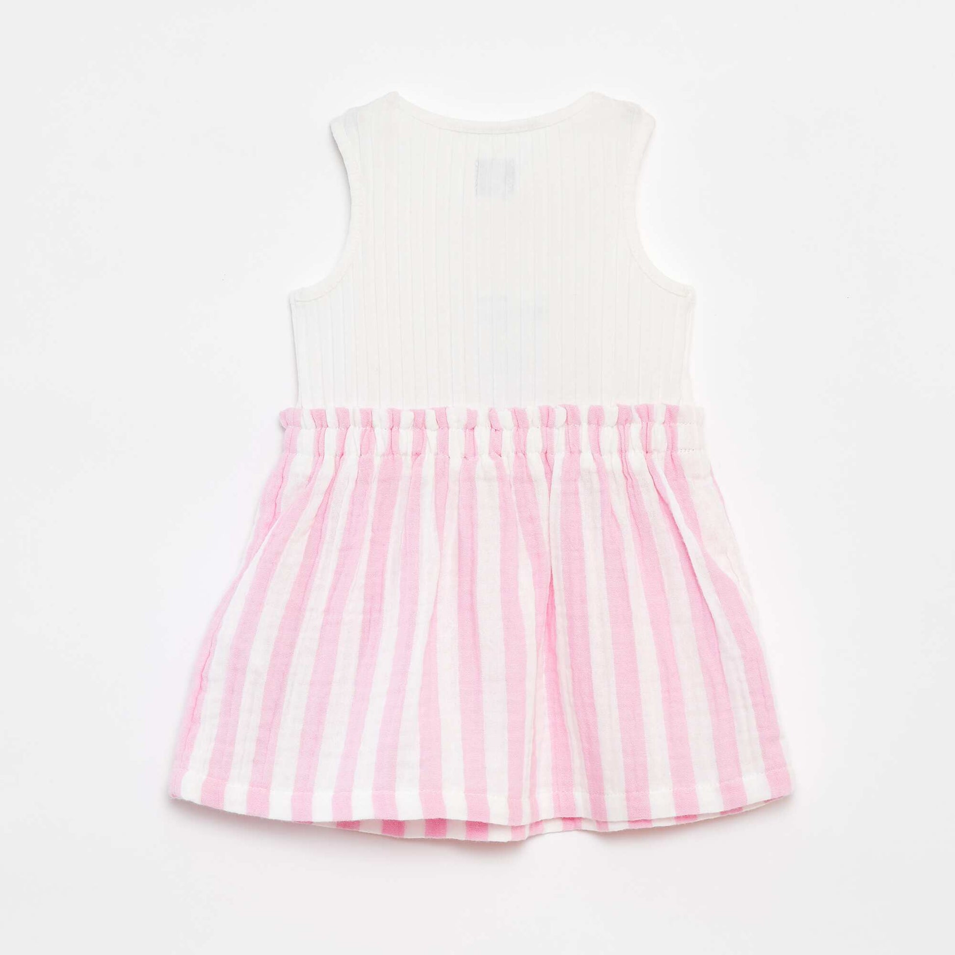 Robe sans manches rayée ROSE