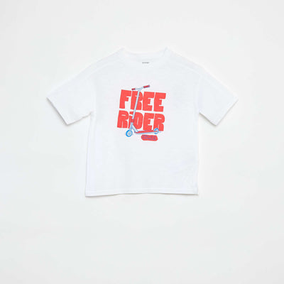 T-shirt à manches courtes avec imprimé BLANC