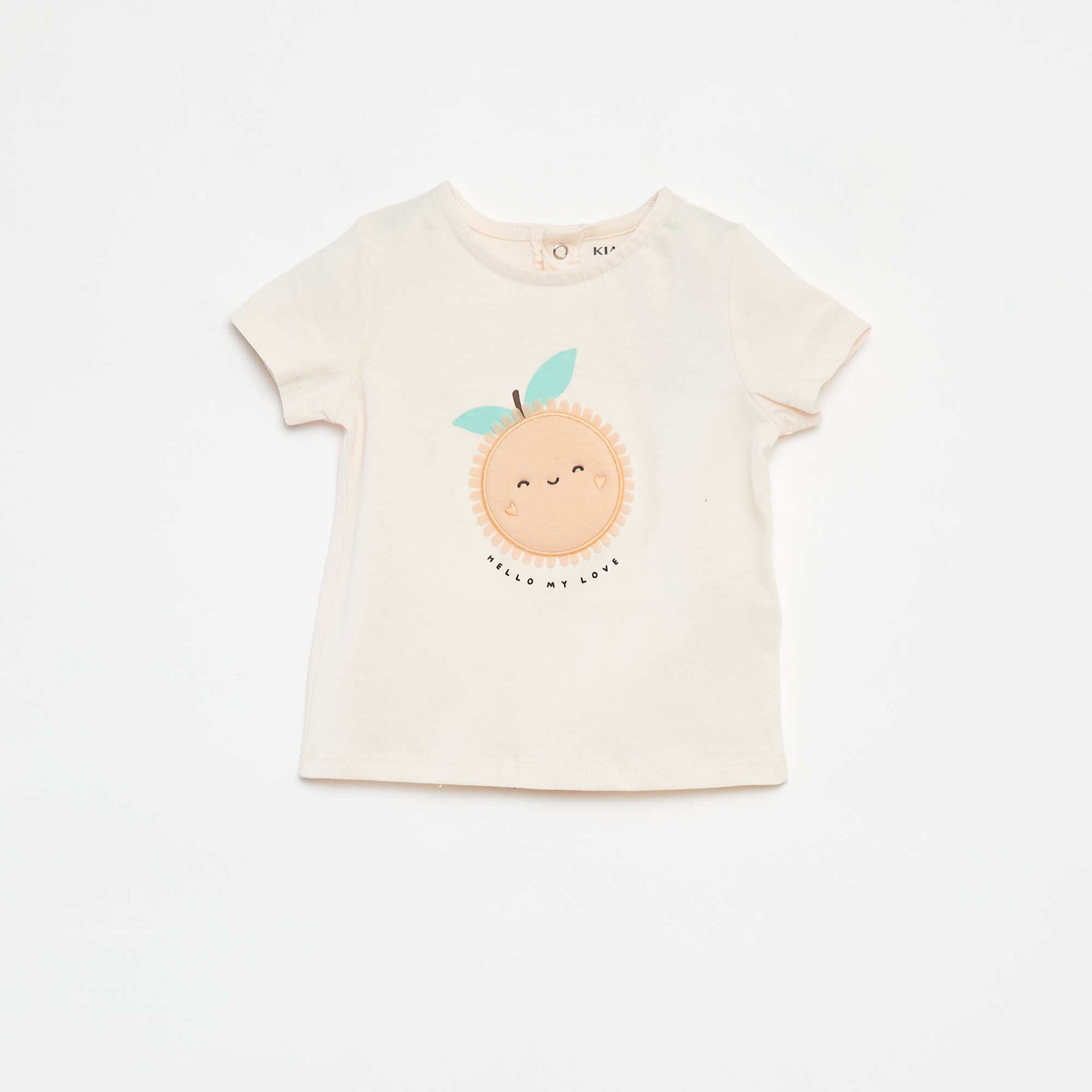 T-shirt à manches courtes avec imprimé BEIGE