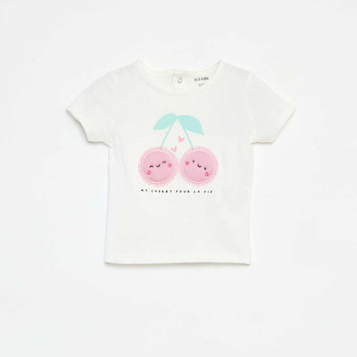 T-shirt à manches courtes avec imprimé BLANC