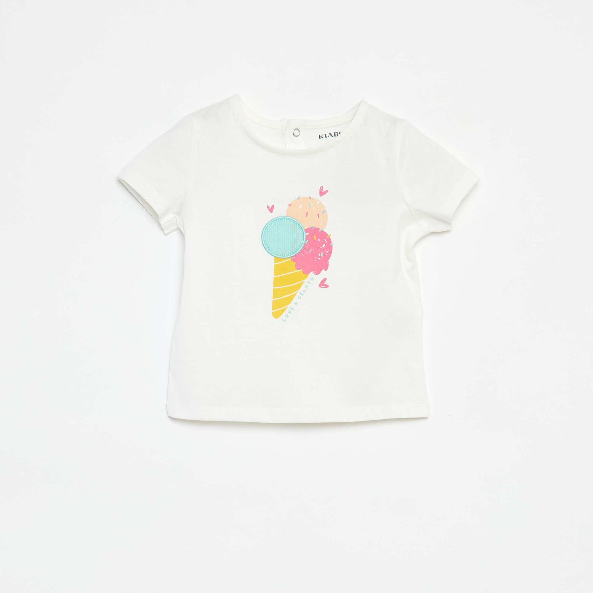 T-shirt à manches courtes avec imprimé BLANC