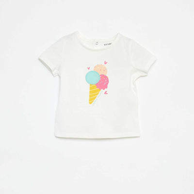 T-shirt à manches courtes avec imprimé BLANC