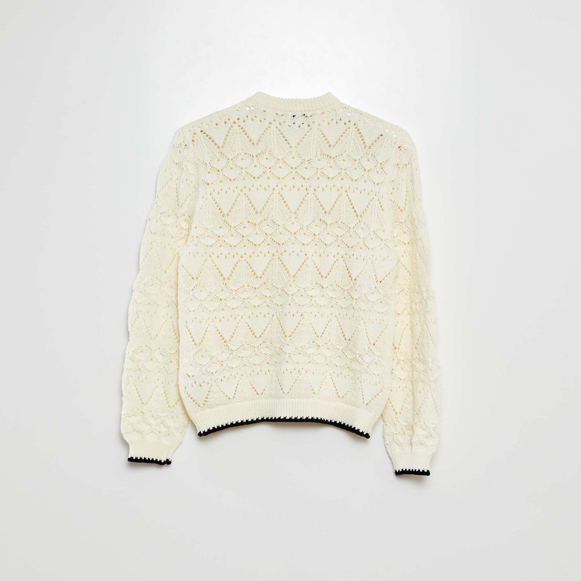 Gilet en crochet en maille ajourée BEIGE