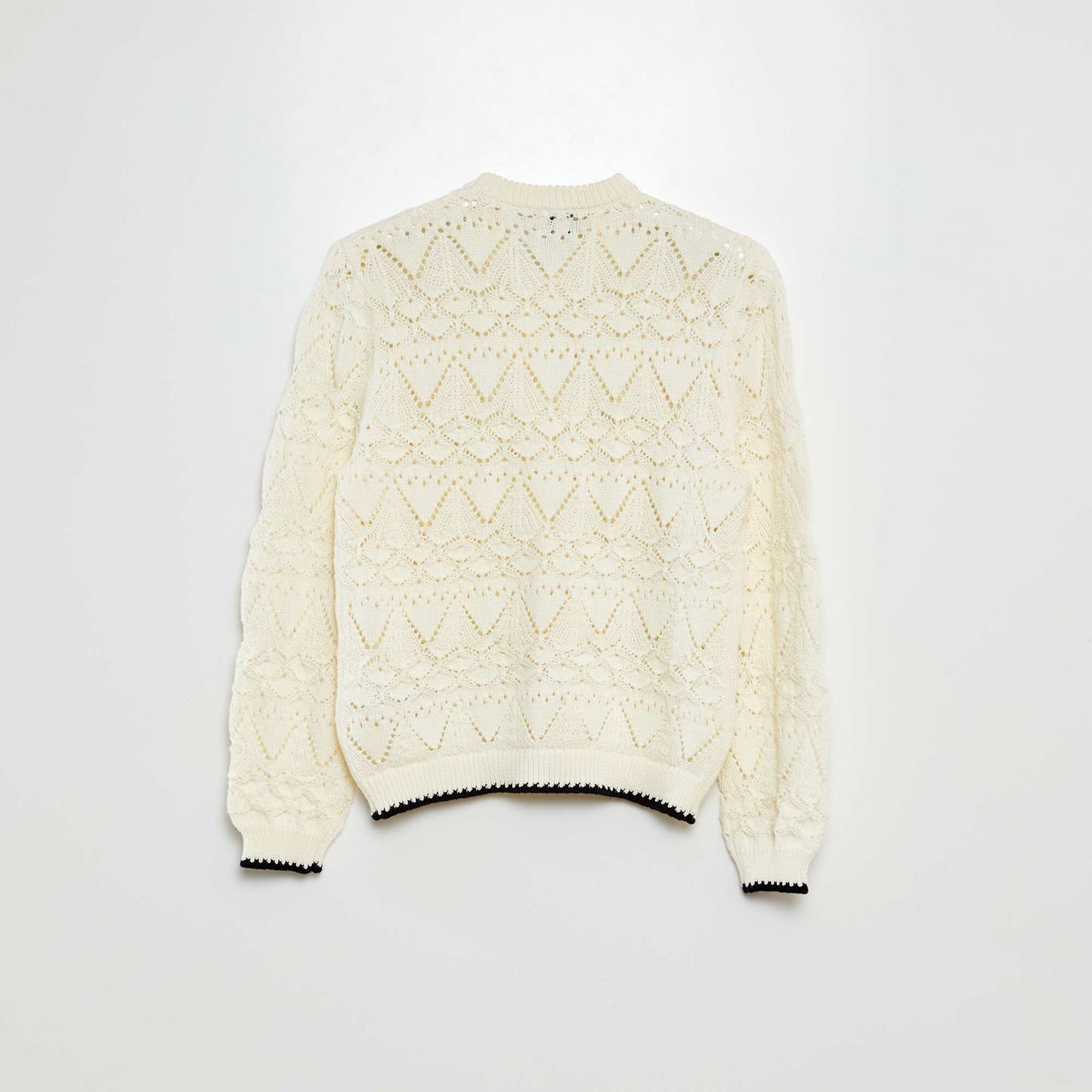 Gilet en crochet en maille ajourée BEIGE