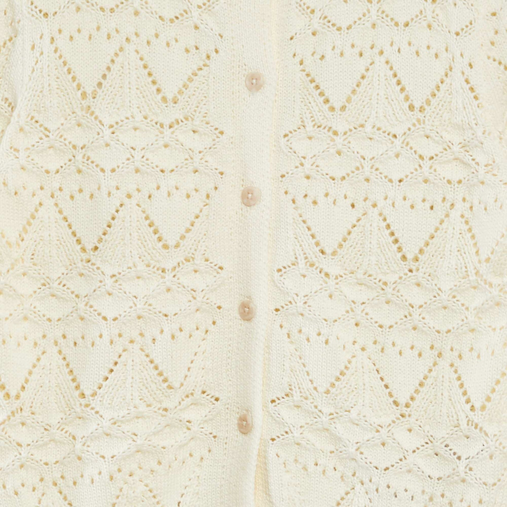 Gilet en crochet en maille ajourée BEIGE
