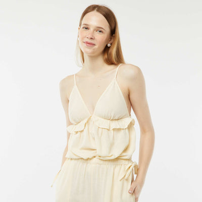 Top avec fines bretelles réglables BEIGE