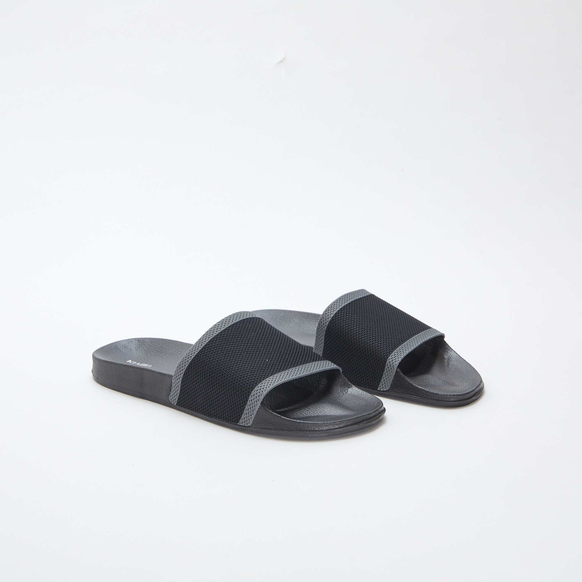 Mules / claquettes bi-matière NOIR