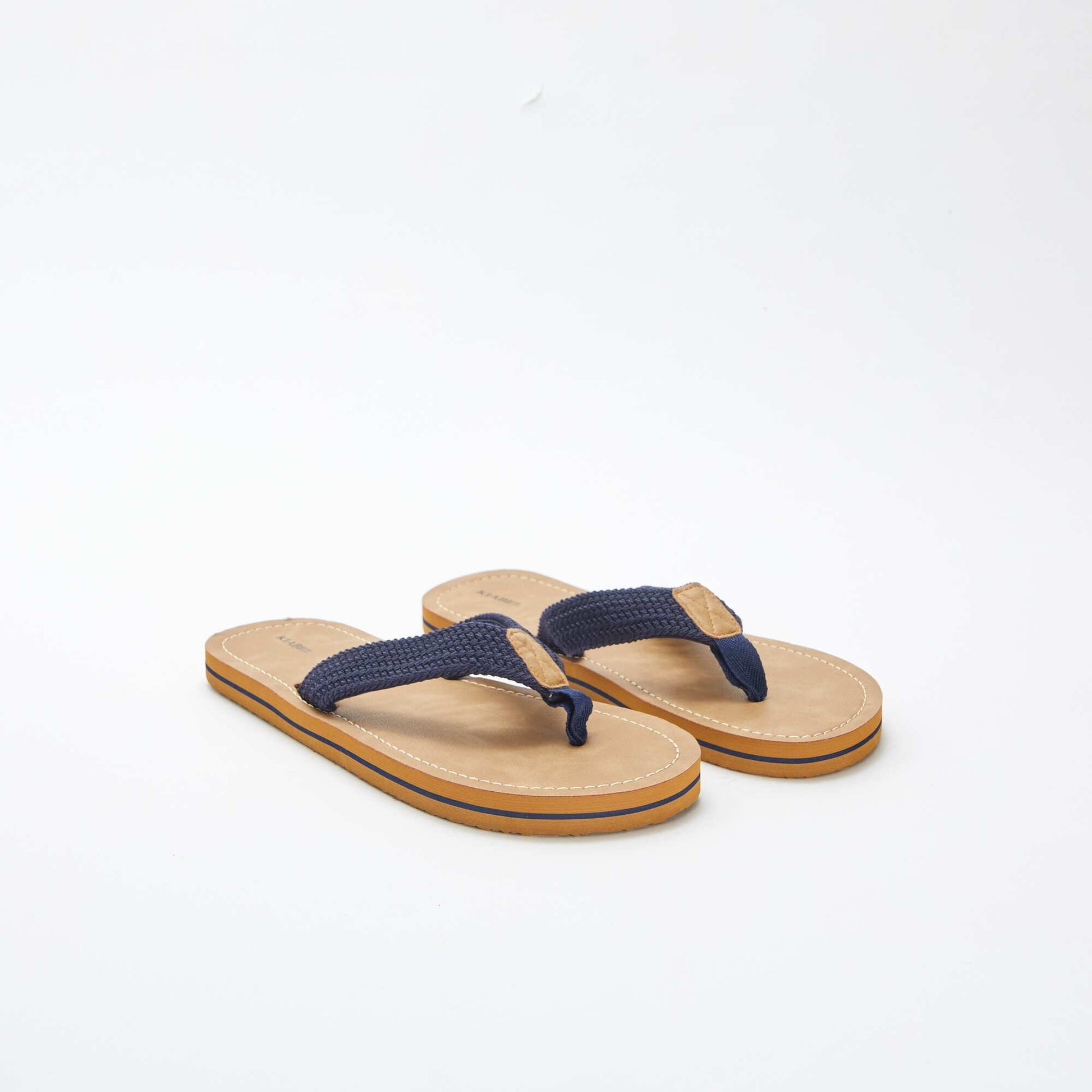 Tong avec brides en toile BEIGE/MARINE