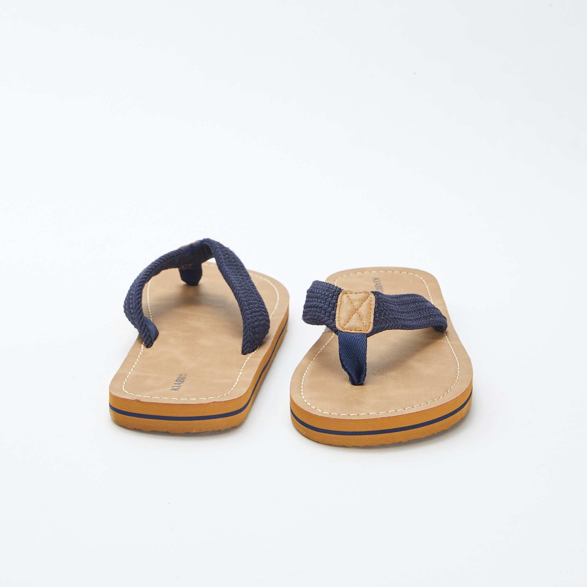 Tong avec brides en toile BEIGE/MARINE