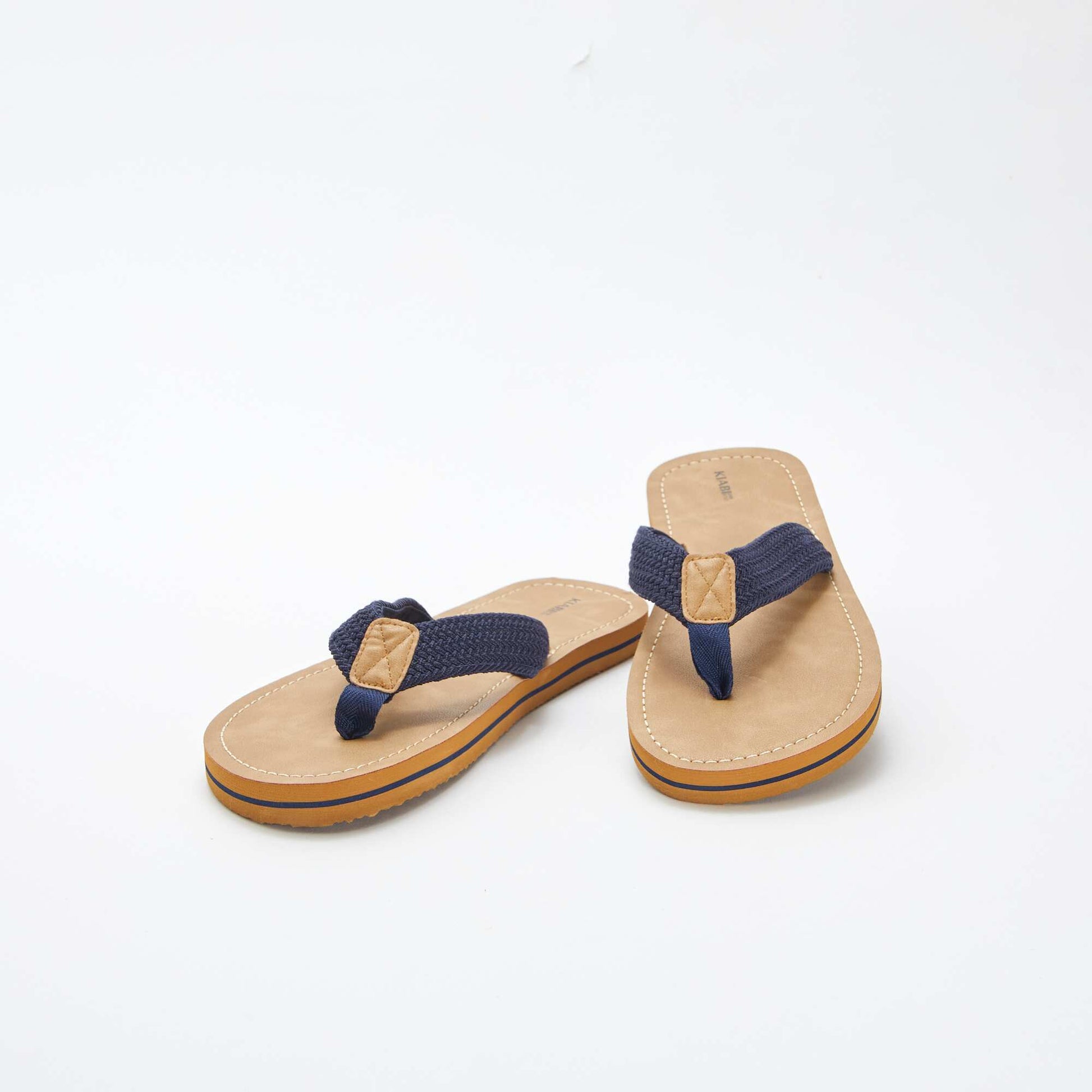 Tong avec brides en toile BEIGE/MARINE