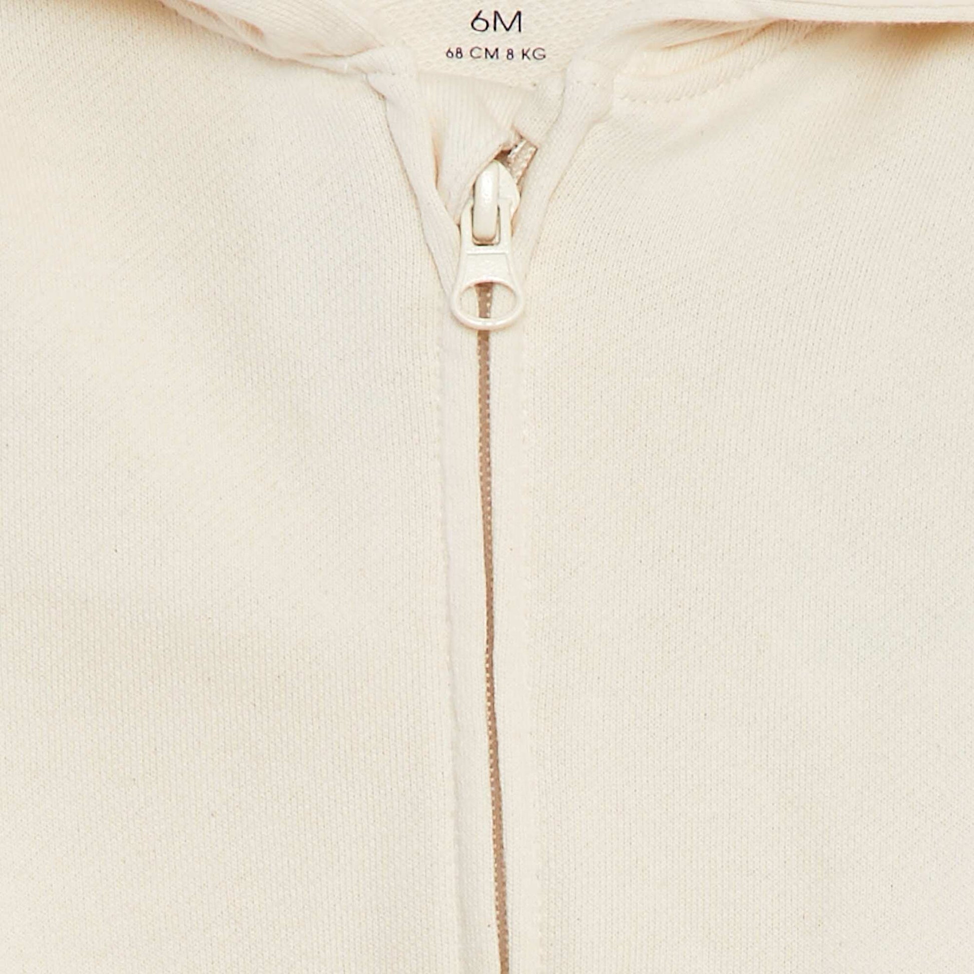 Sweat zippé uni à capuche BLANC