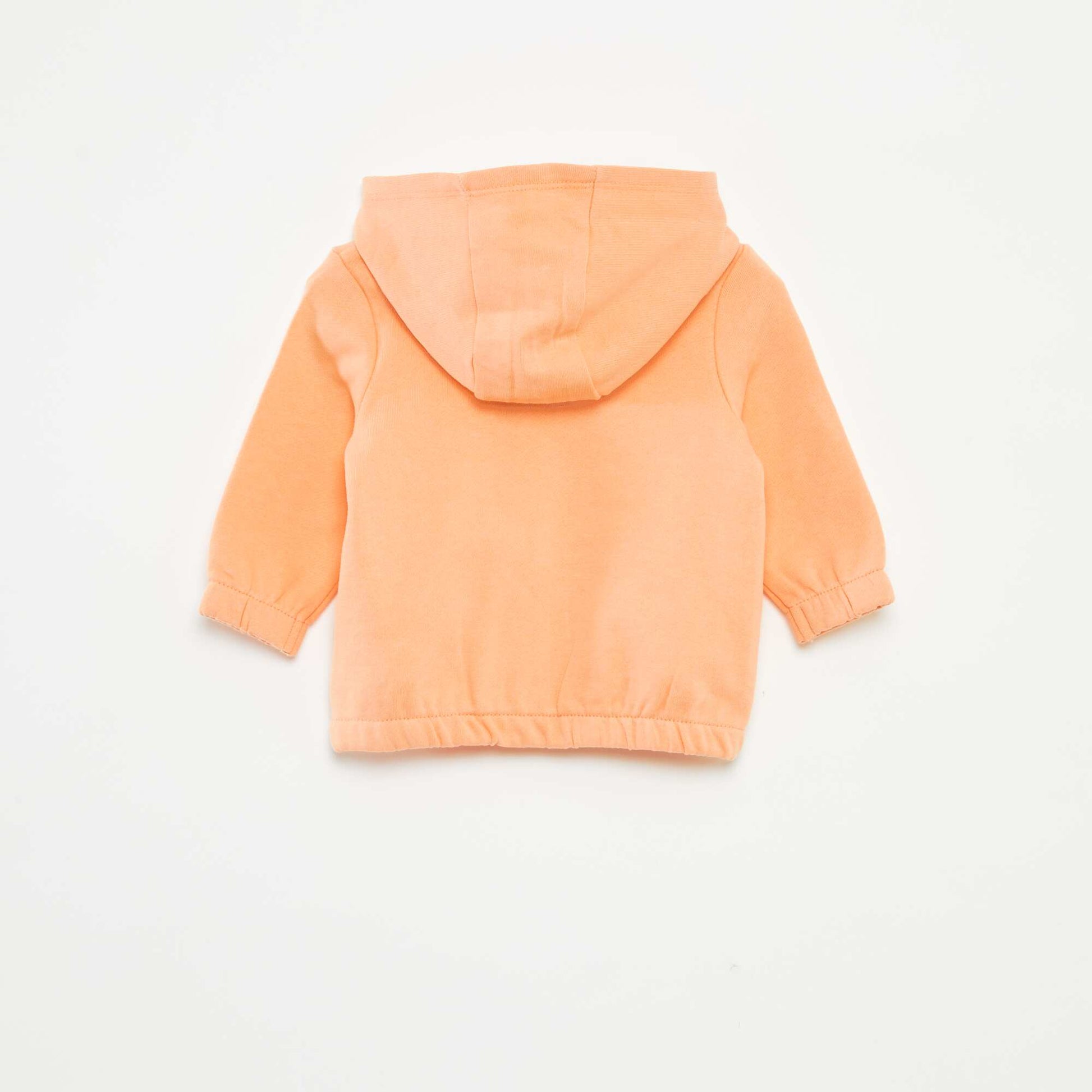 Sweat zippé uni à capuche ORANGE