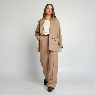 Pantalon large à pinces BEIGE