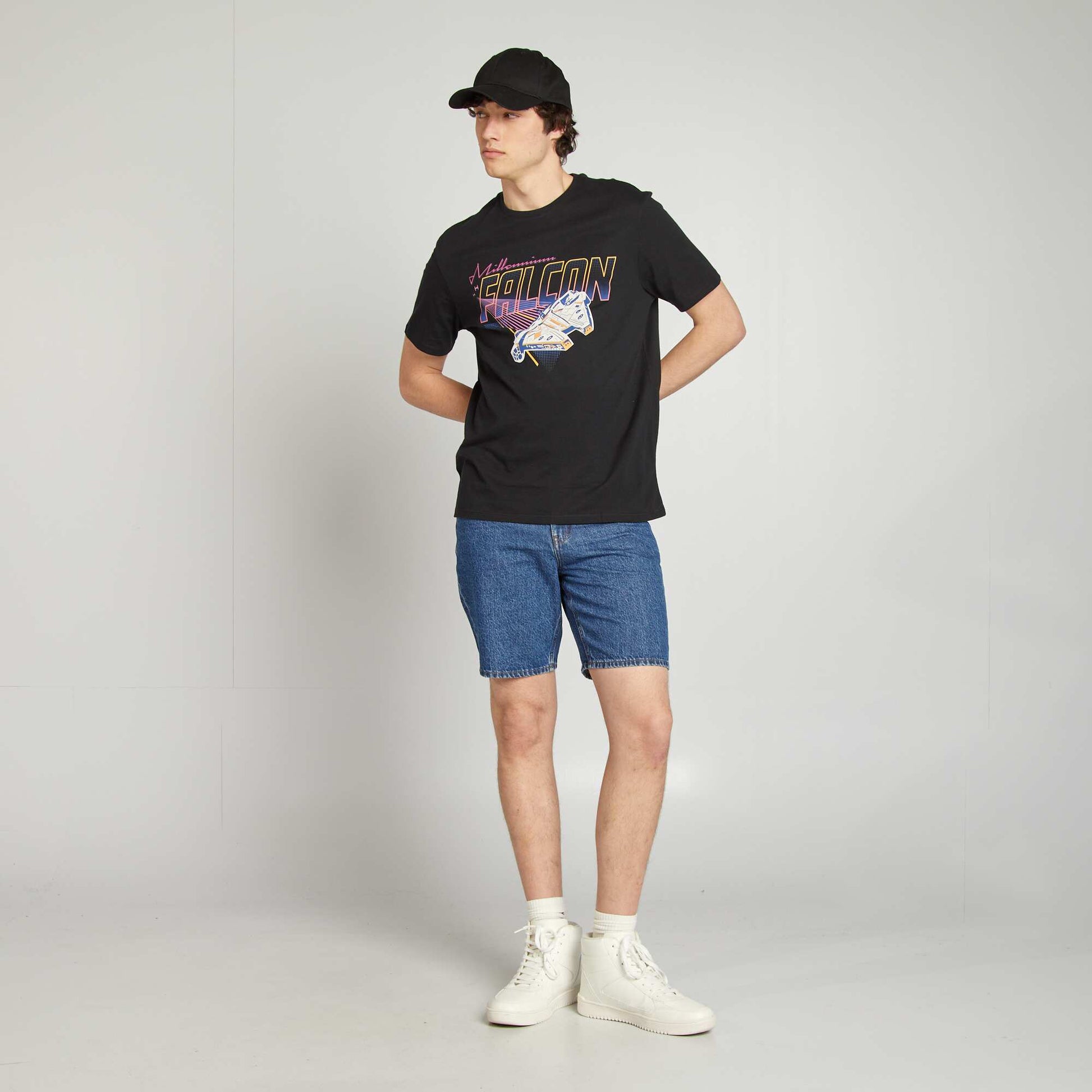 T-shirt 'Star Wars' 'Faucon Millénium' NOIR
