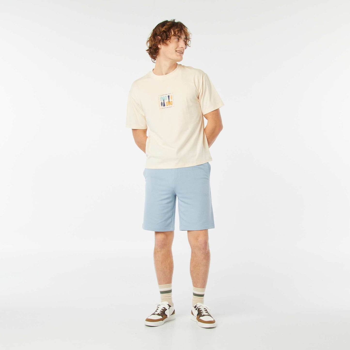 Tee-shirt imprimé recto/verso manches courtes BLANC