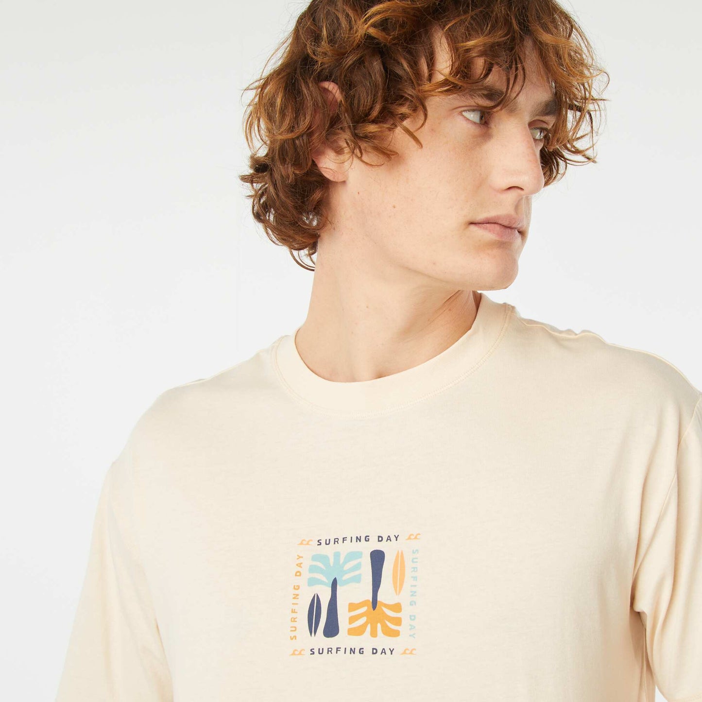 Tee-shirt imprimé recto/verso manches courtes BLANC