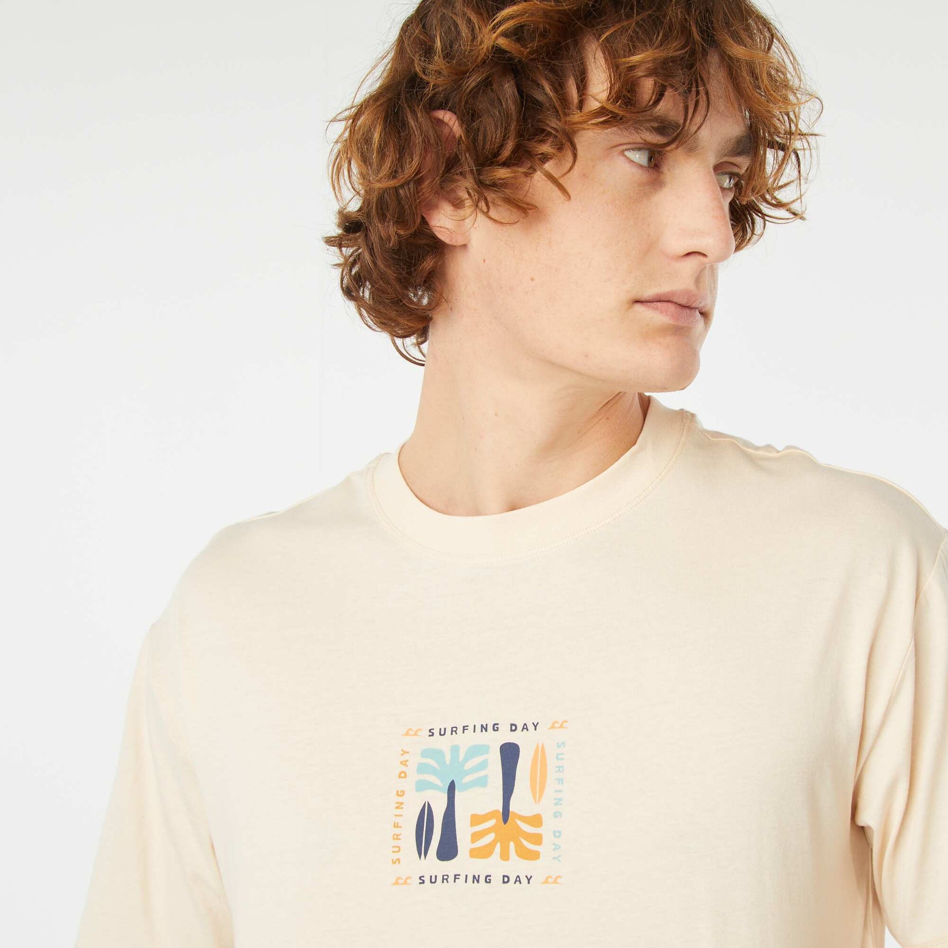 Tee-shirt imprimé recto/verso manches courtes BLANC