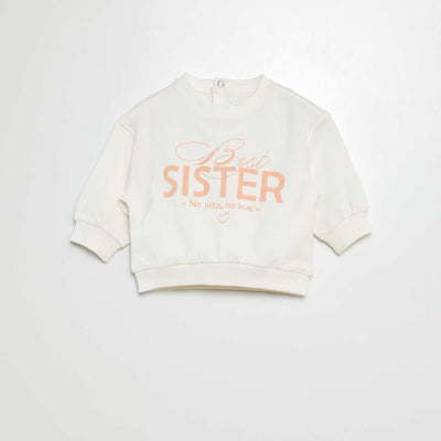 Sweat en molleton 'Sister' BLANC