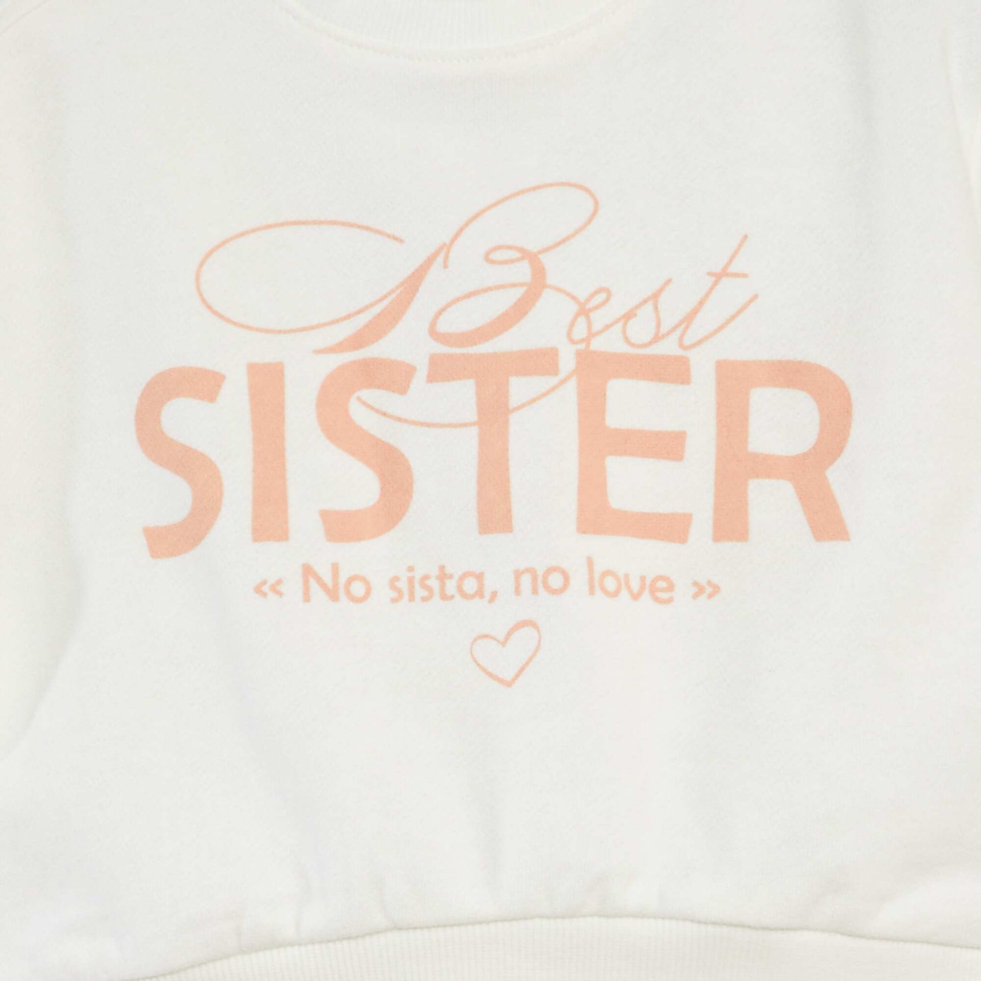 Sweat en molleton 'Sister' BLANC