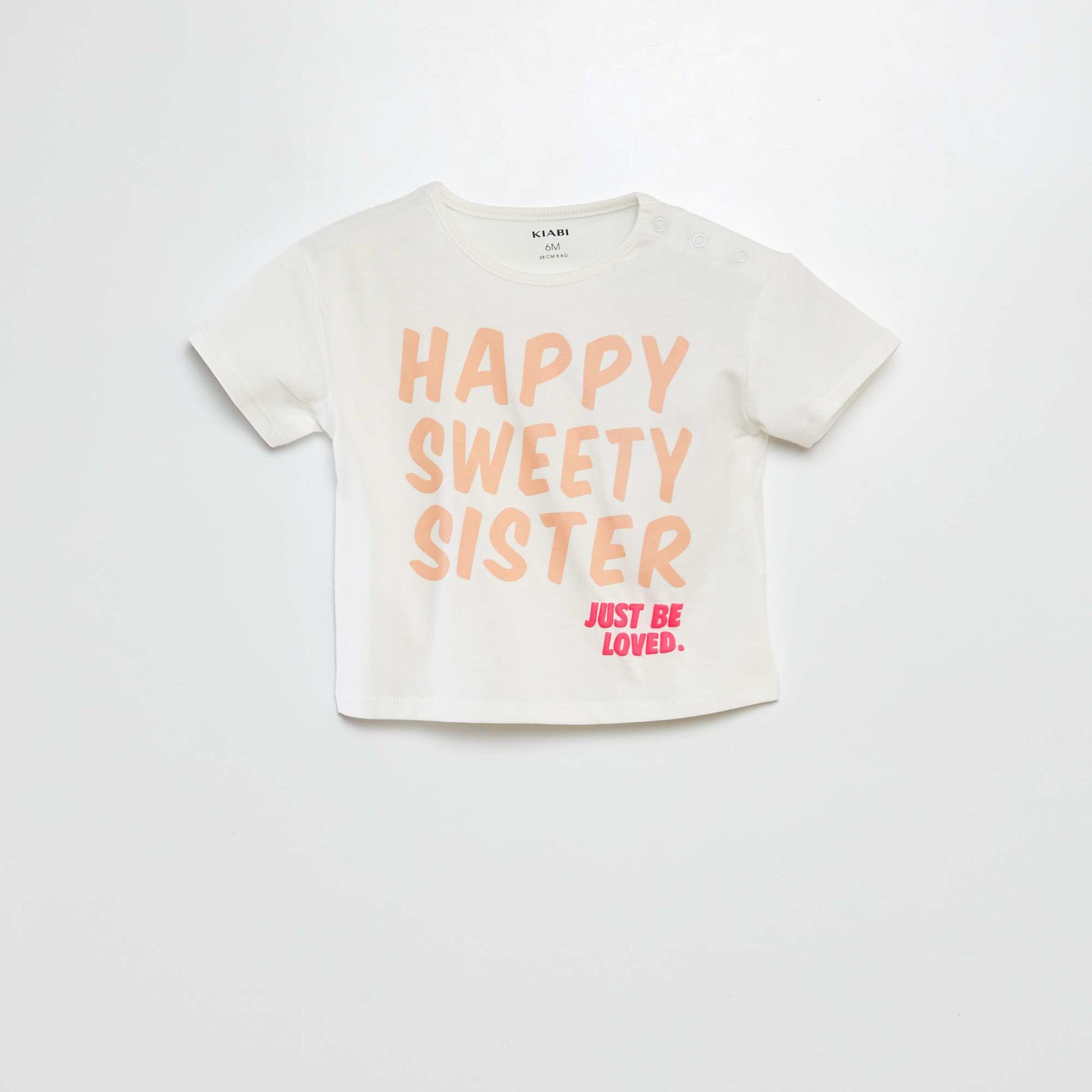 T-shirt à message pour les sœurs BLANC