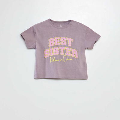 T-shirt à message pour les sœurs VIOLET