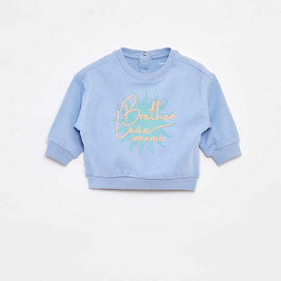 Sweat avec print 'Brother' BLEU