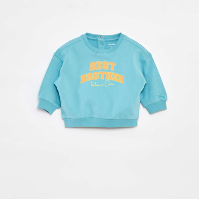 Sweat avec print 'Brother' VERT