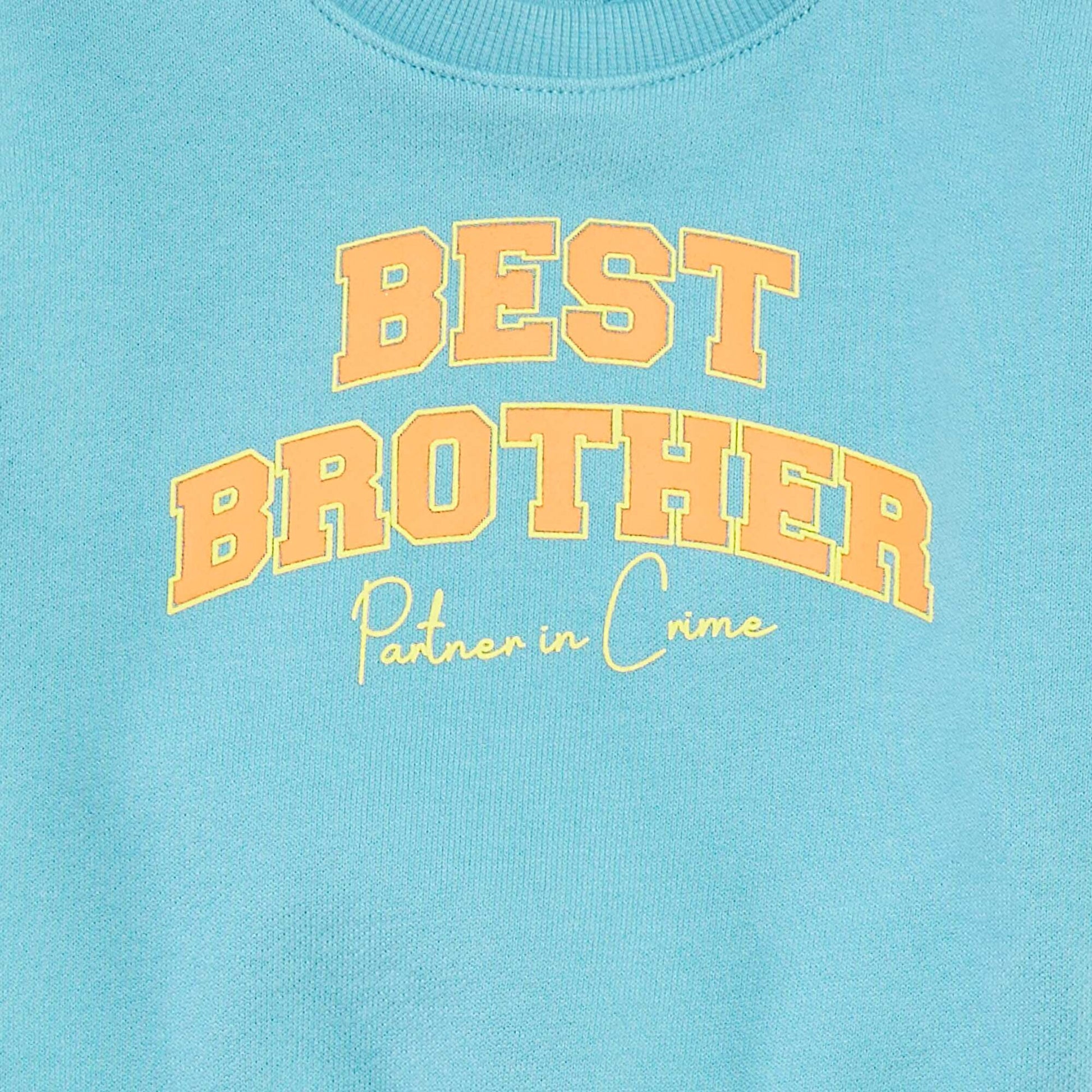 Sweat avec print 'Brother' VERT