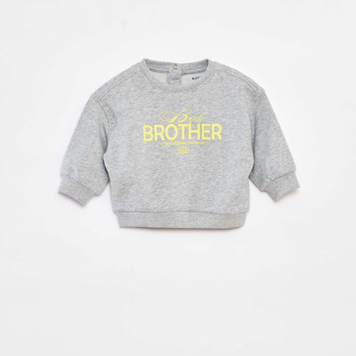 Sweat avec print 'Brother' GRIS