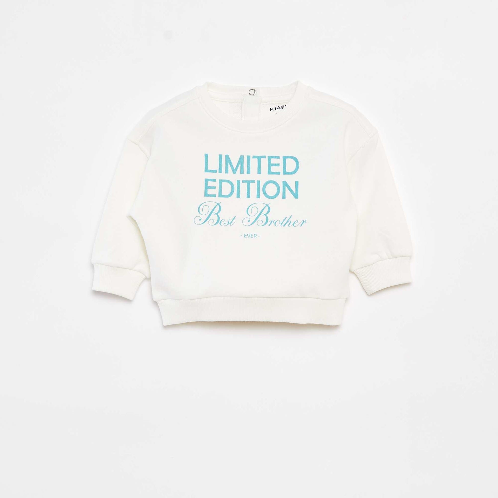 Sweat avec print 'Brother' BLANC