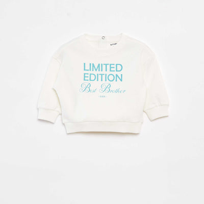 Sweat avec print 'Brother' BLANC