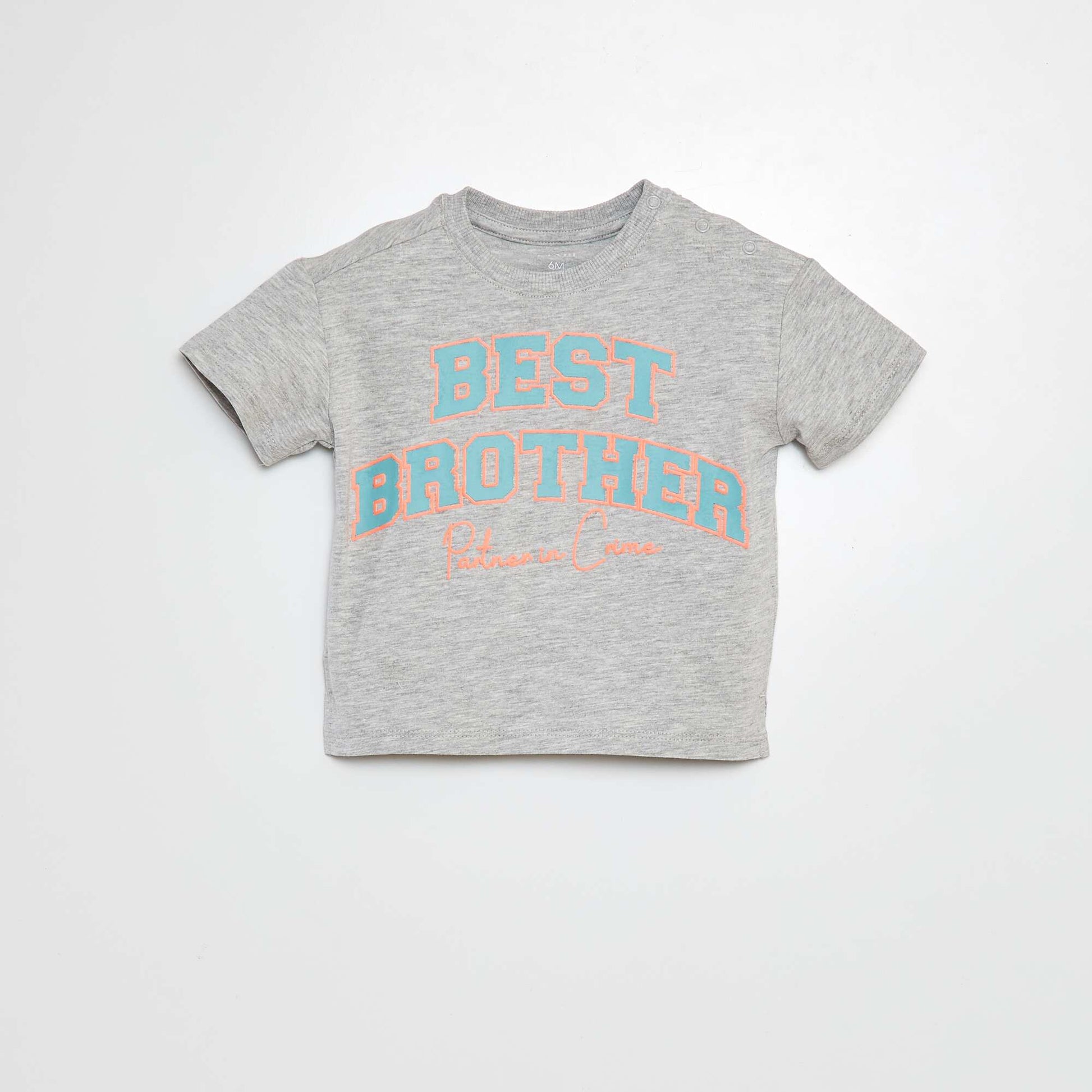 T-shirt en jersey imprimé GRIS