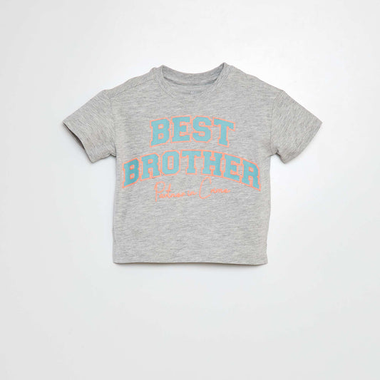 T-shirt en jersey imprimé GRIS