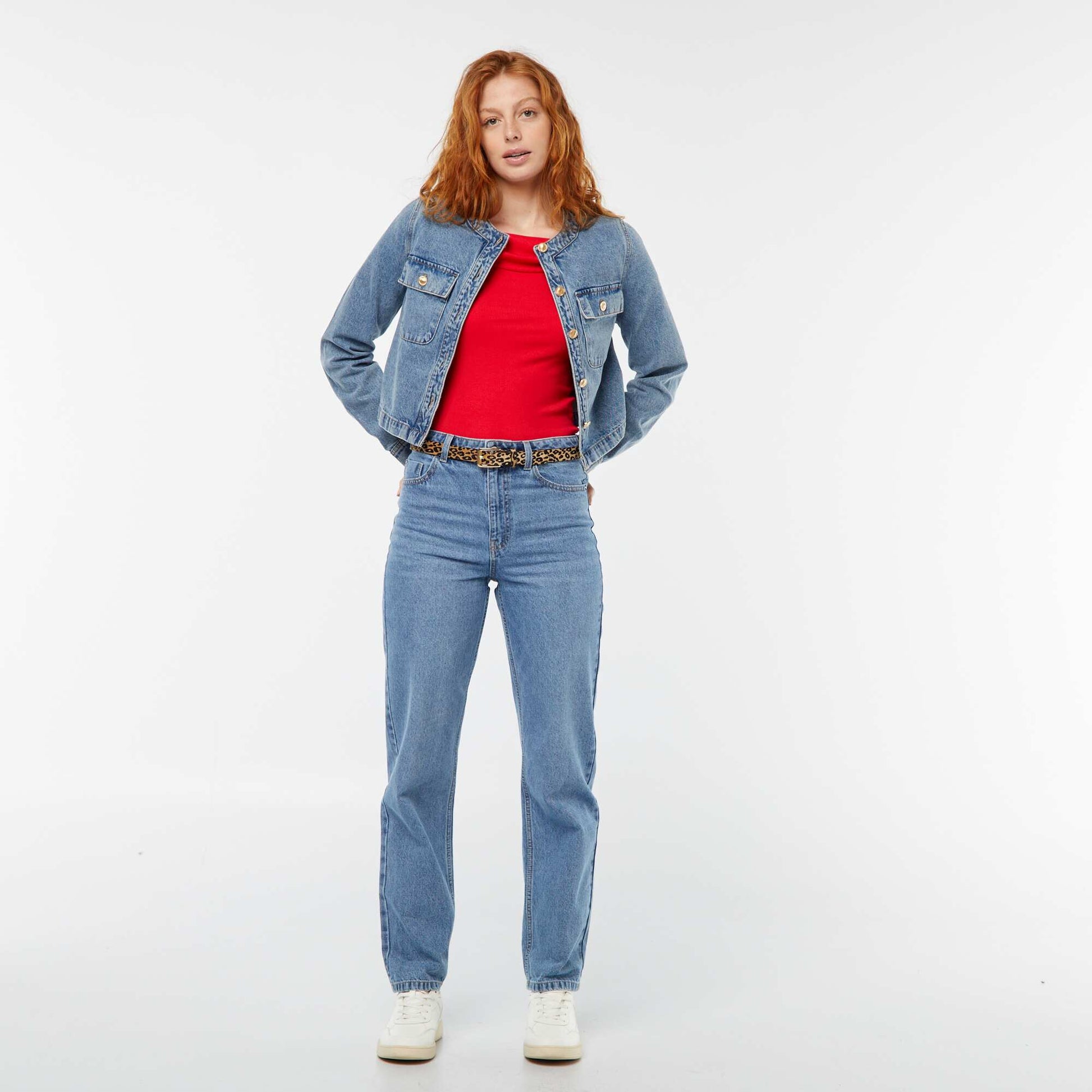 Veste en denim avec poches BLEU