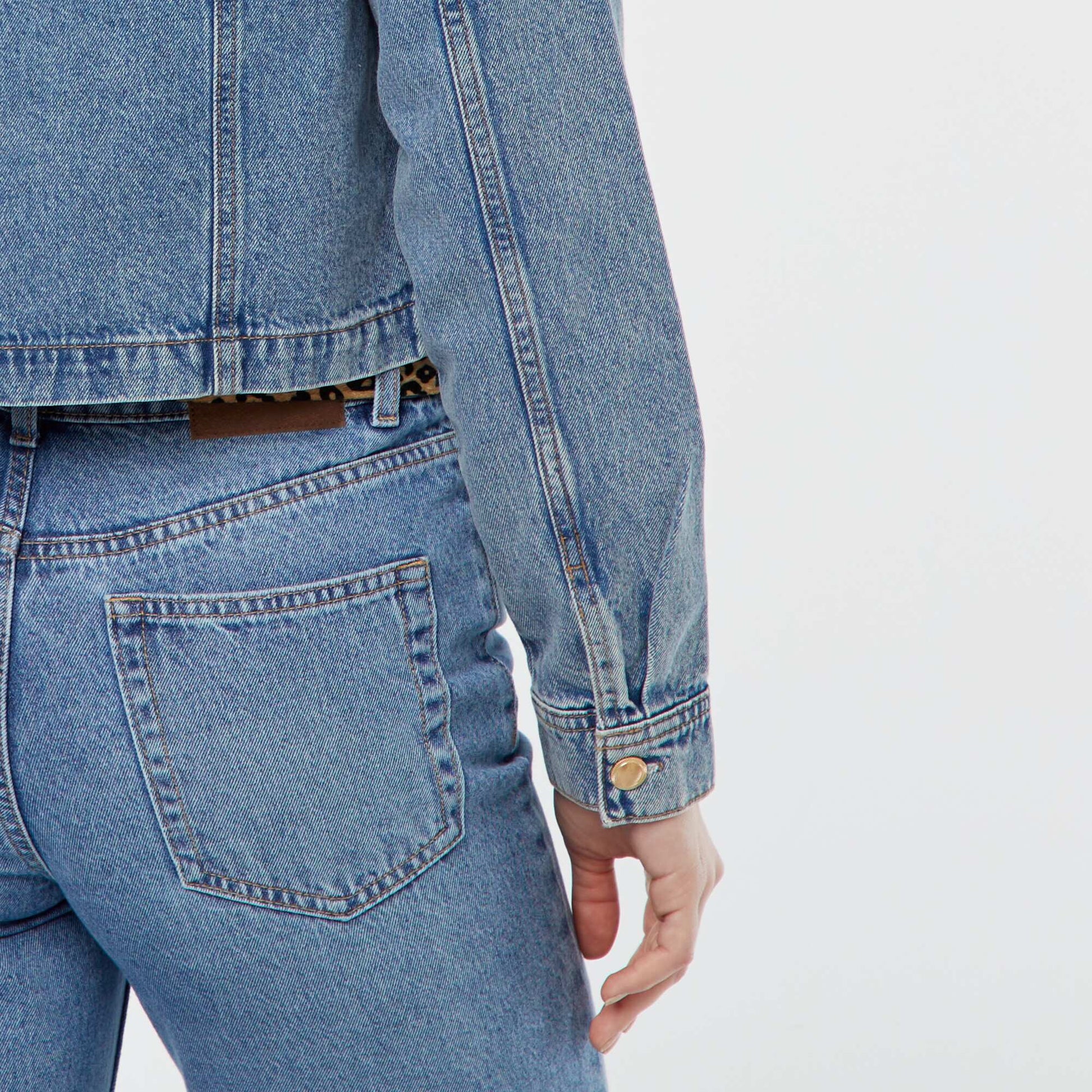 Veste en denim avec poches BLEU