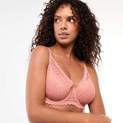Soutien-gorge corbeille emboîtant en dentelle ROSE