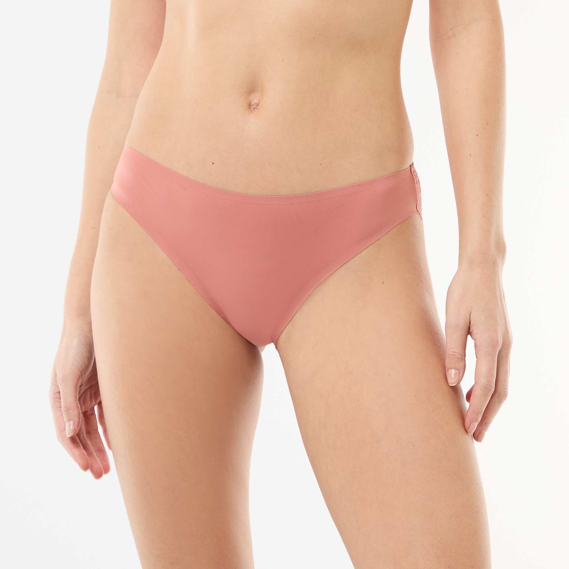Culotte en microfibre et en dentelle ROSE