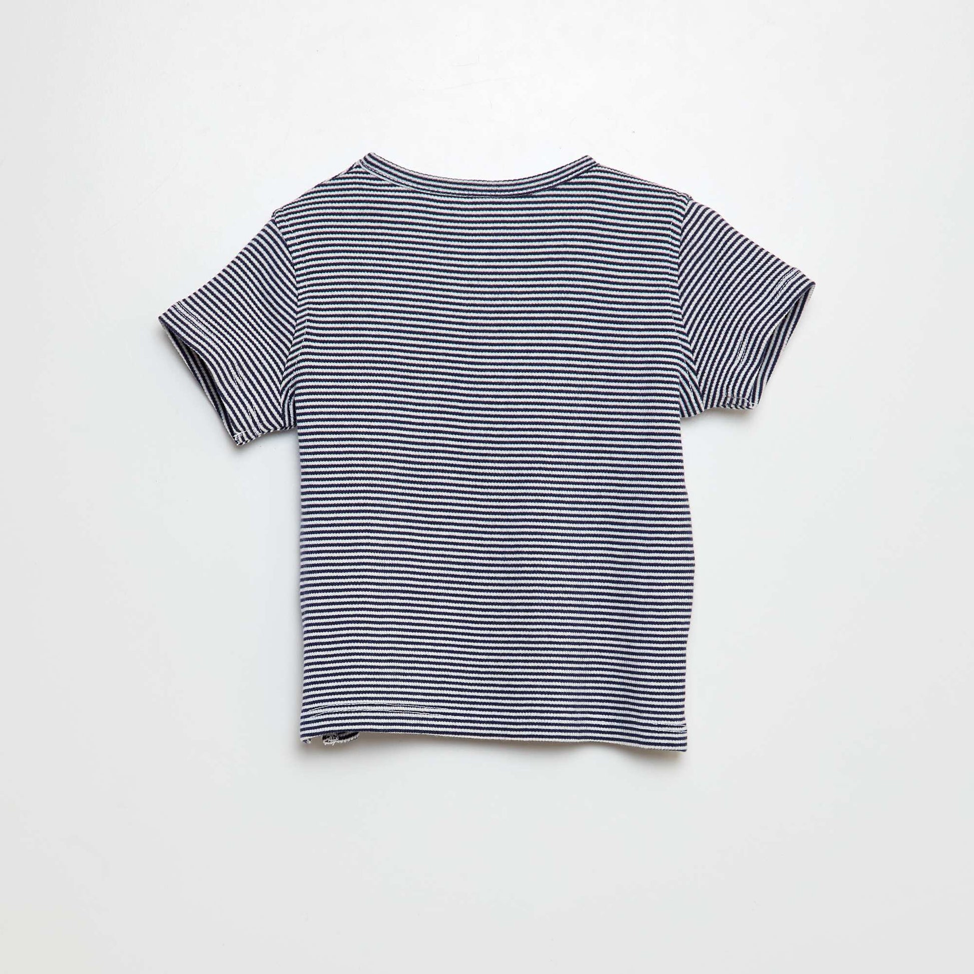 T-shirt rayé à manches courtes BLEU