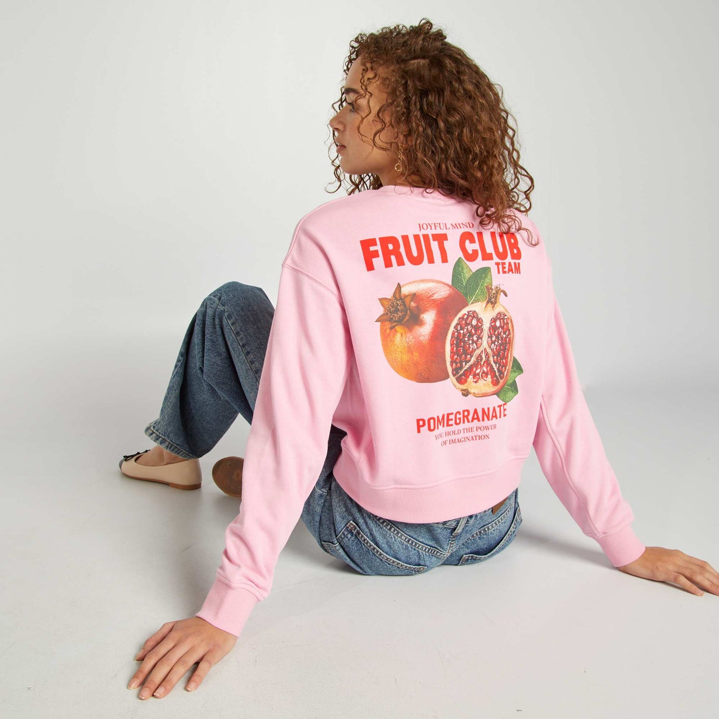 Sweat crop à col rond ROSE