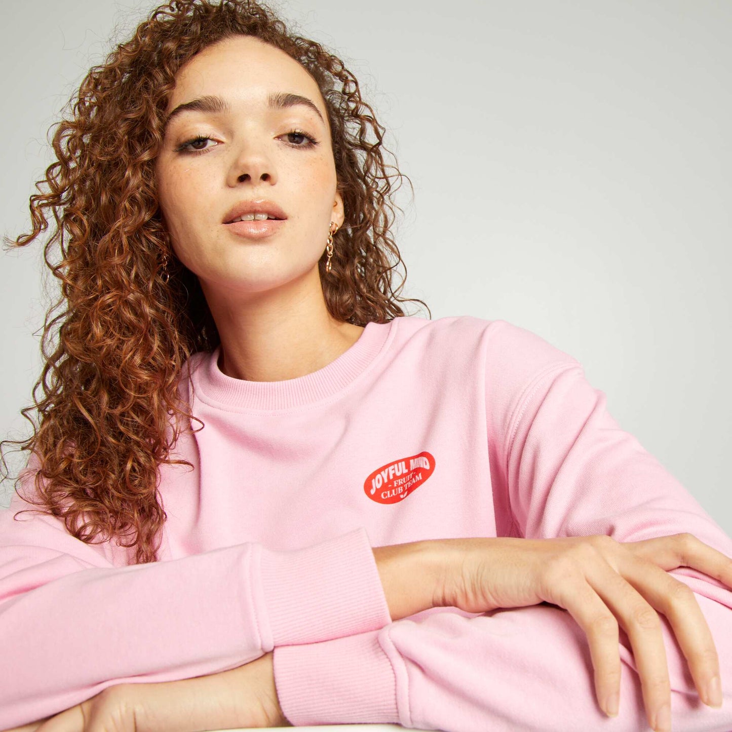 Sweat crop à col rond ROSE