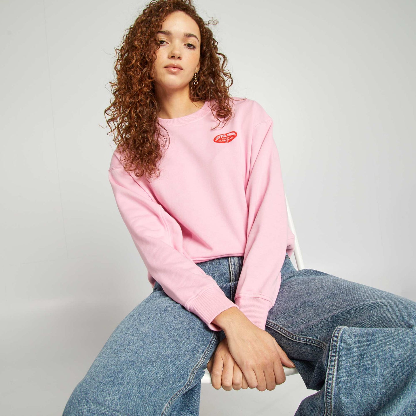 Sweat crop à col rond ROSE
