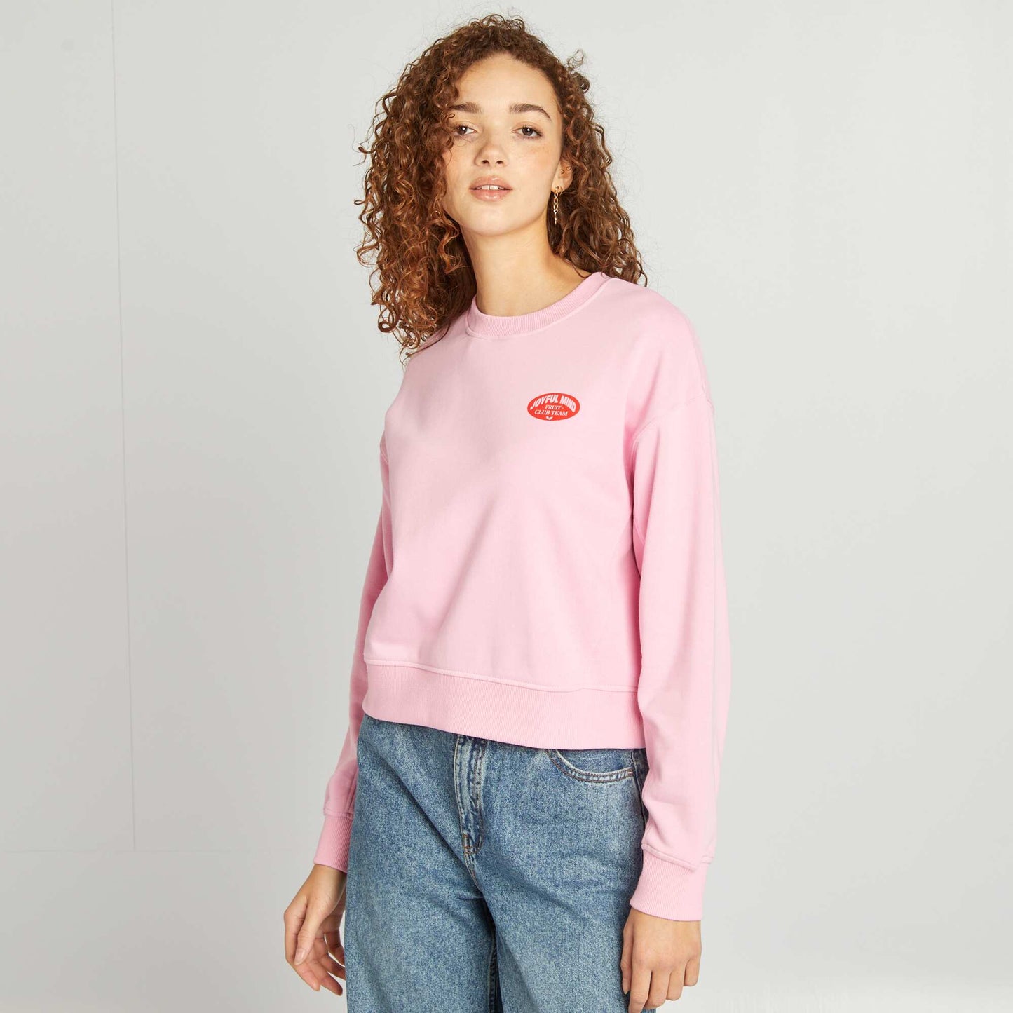 Sweat crop à col rond ROSE