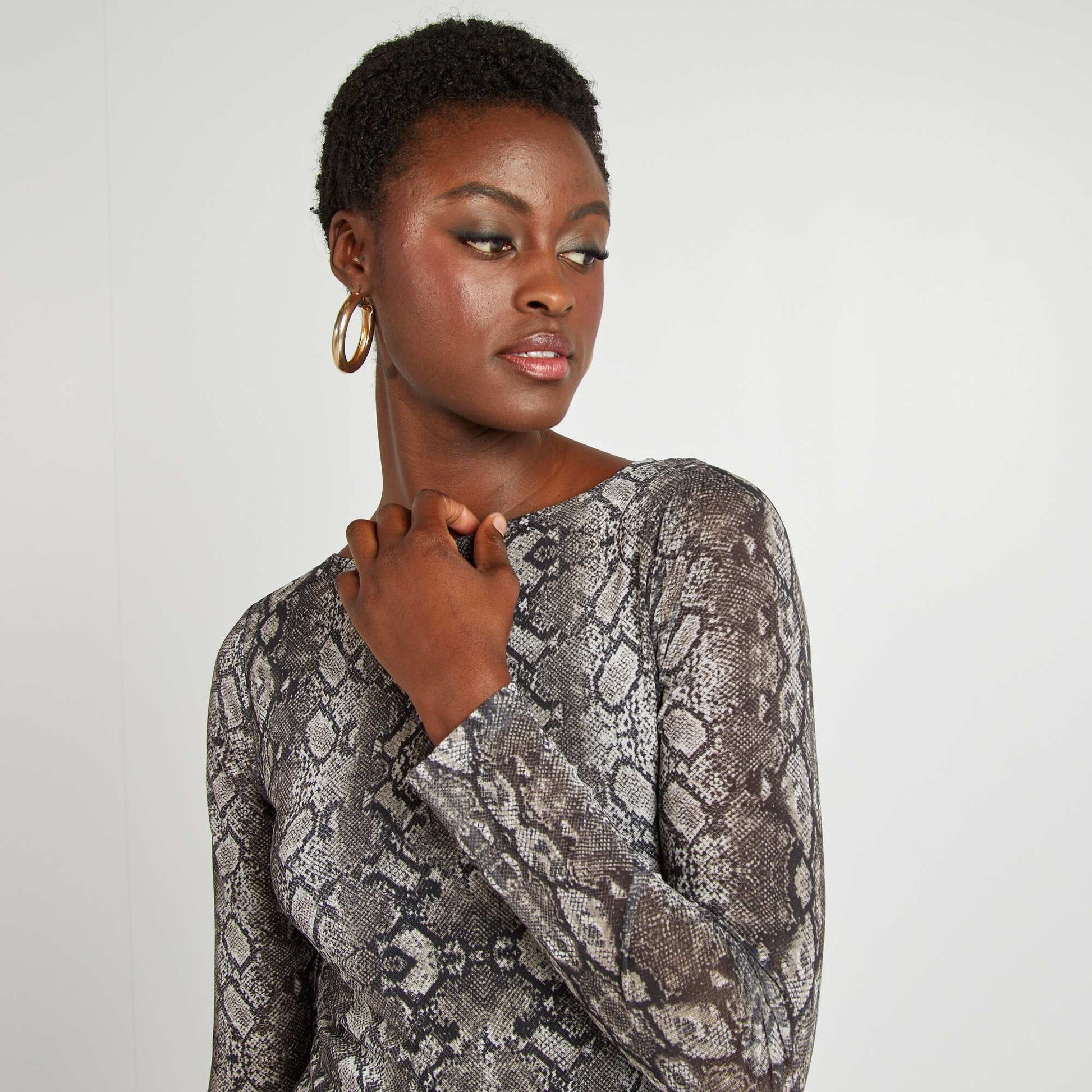Robe en mesh imprimée GRIS