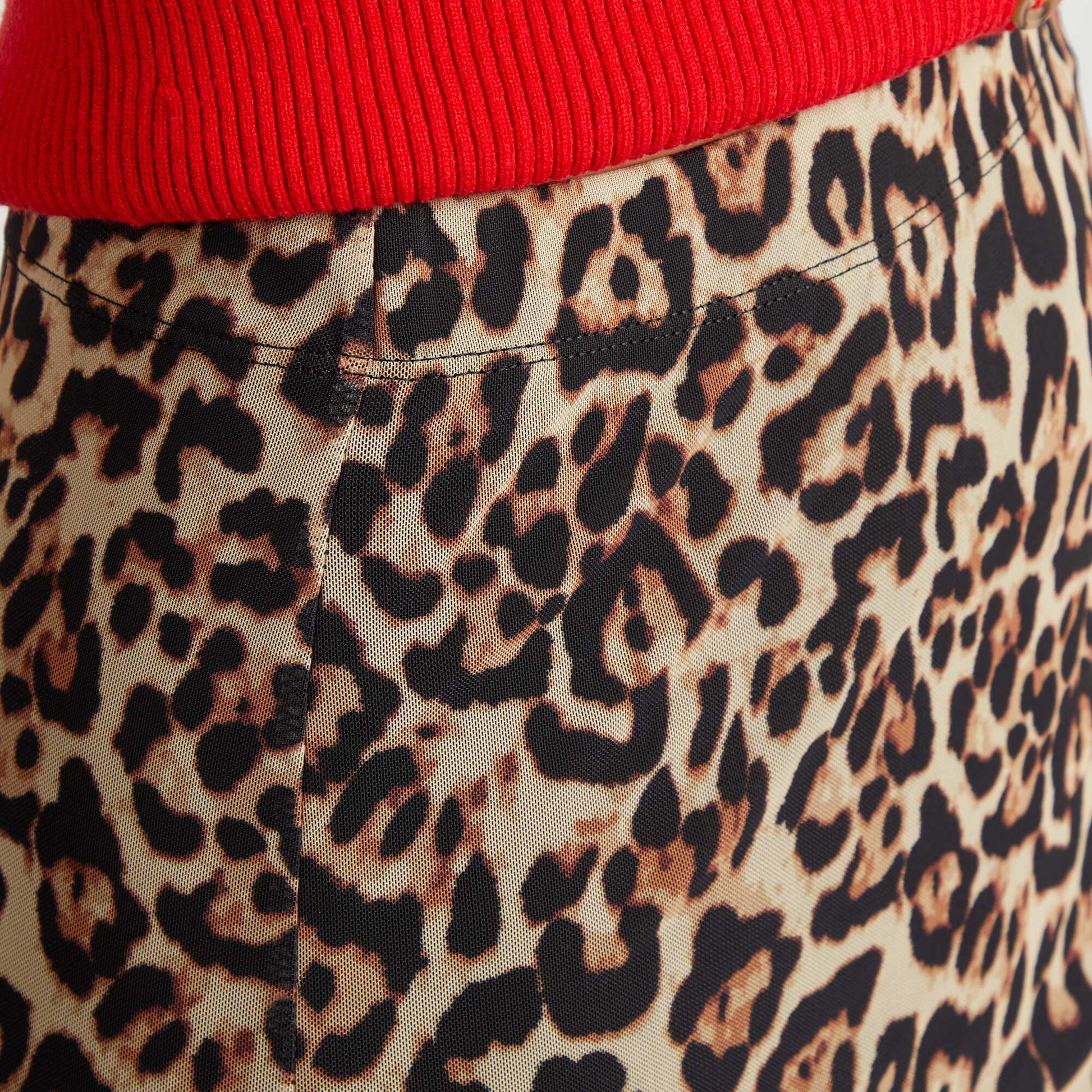 Jupe fluide à motif MARRON