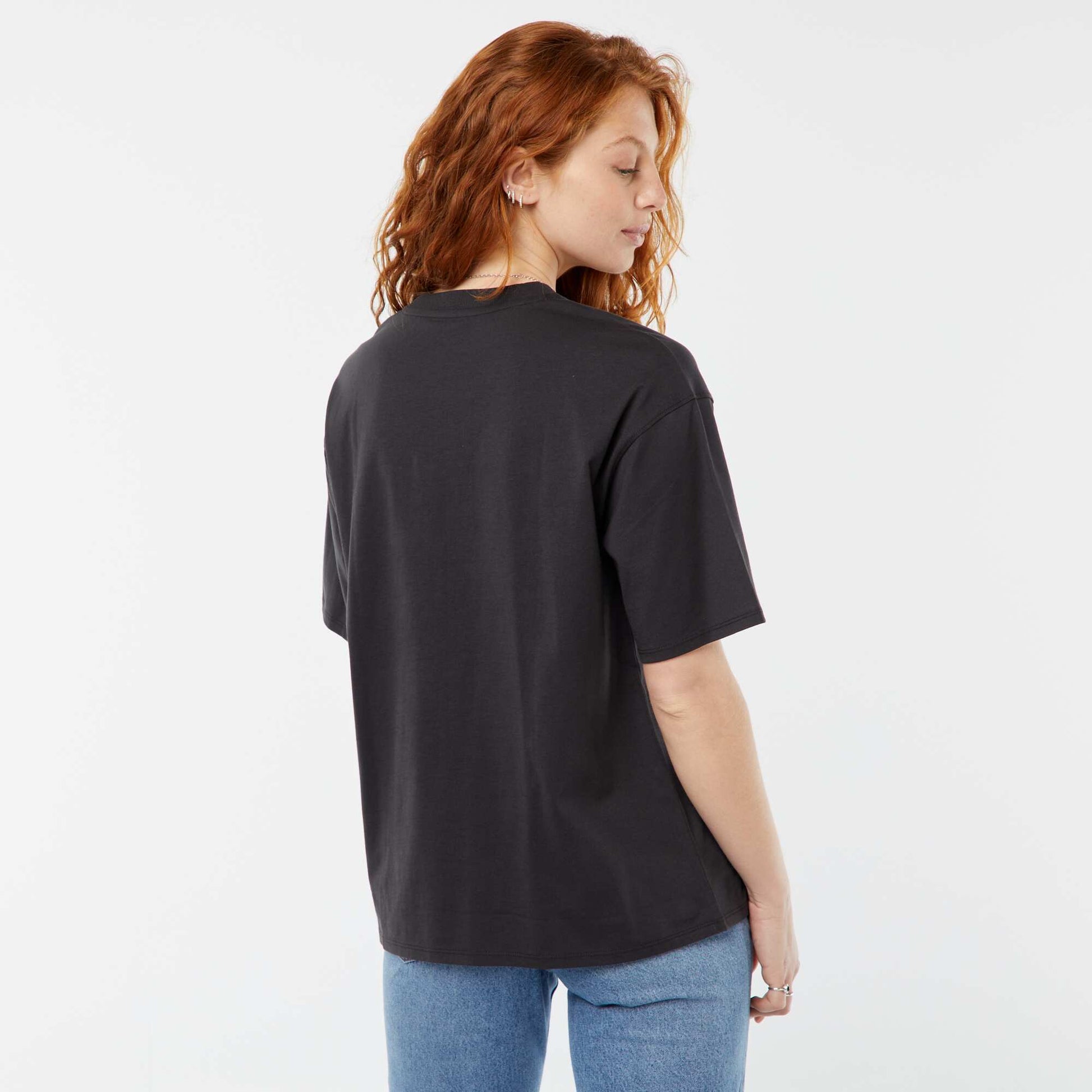 T-shirt à manches courtes et col rond 'Disney' NOIR