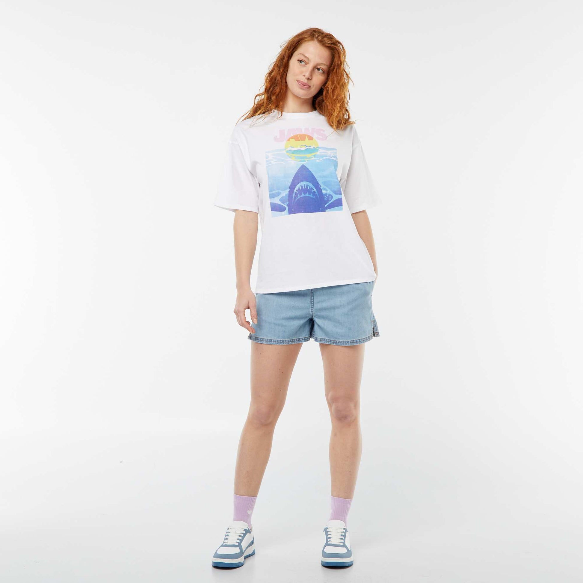 T-shirt à manches courtes 'Jaws' BLANC